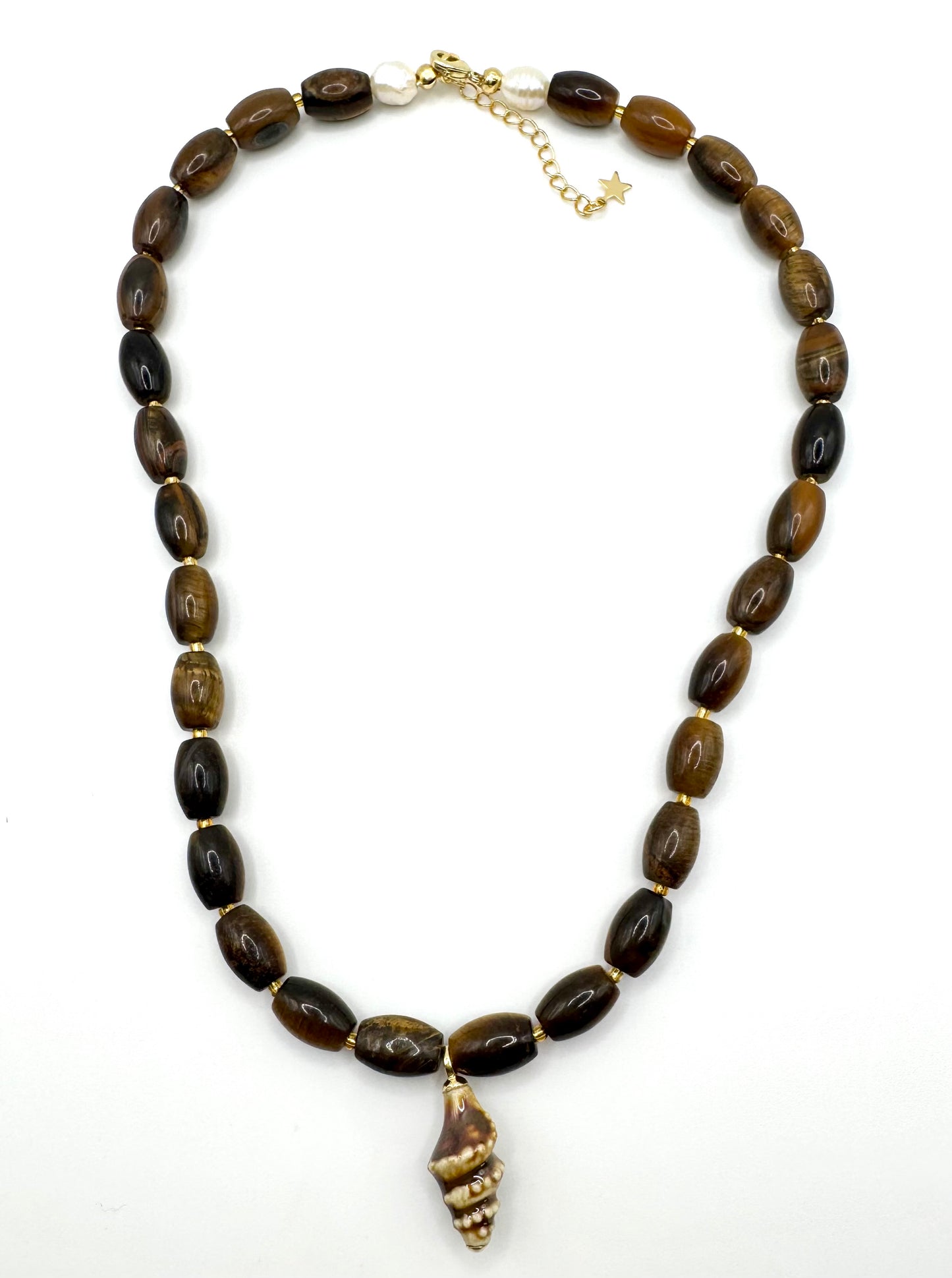 Tiger eye+ceramic shell