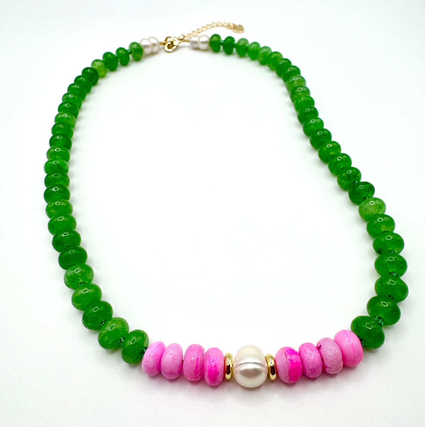 Springtime Green + Pink Opal + Freshwater Pearl