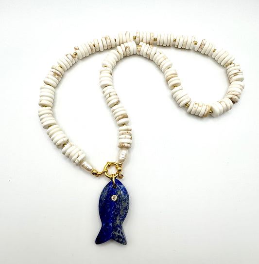 White turquoise + lapis fish