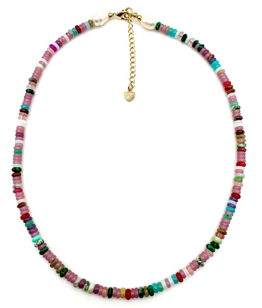 Tiny Multicolor Gemstone Necklace