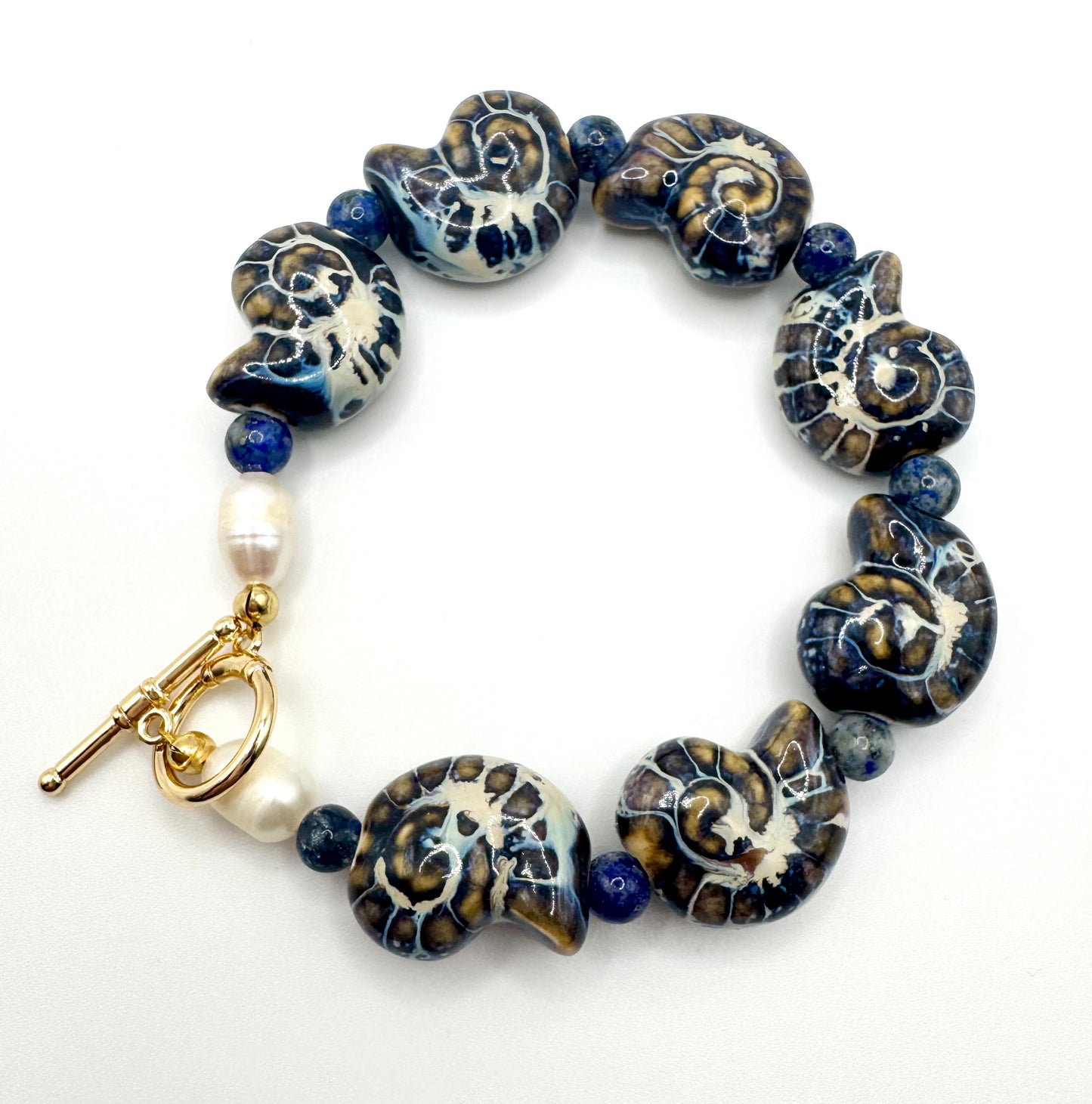 Ceramic shell bracelet