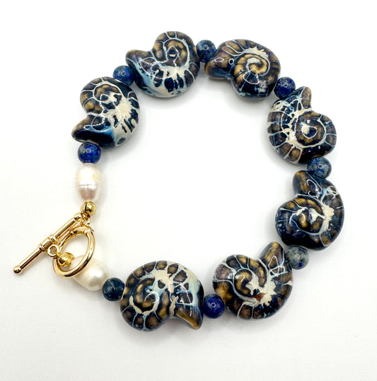 Ceramic shell bracelet