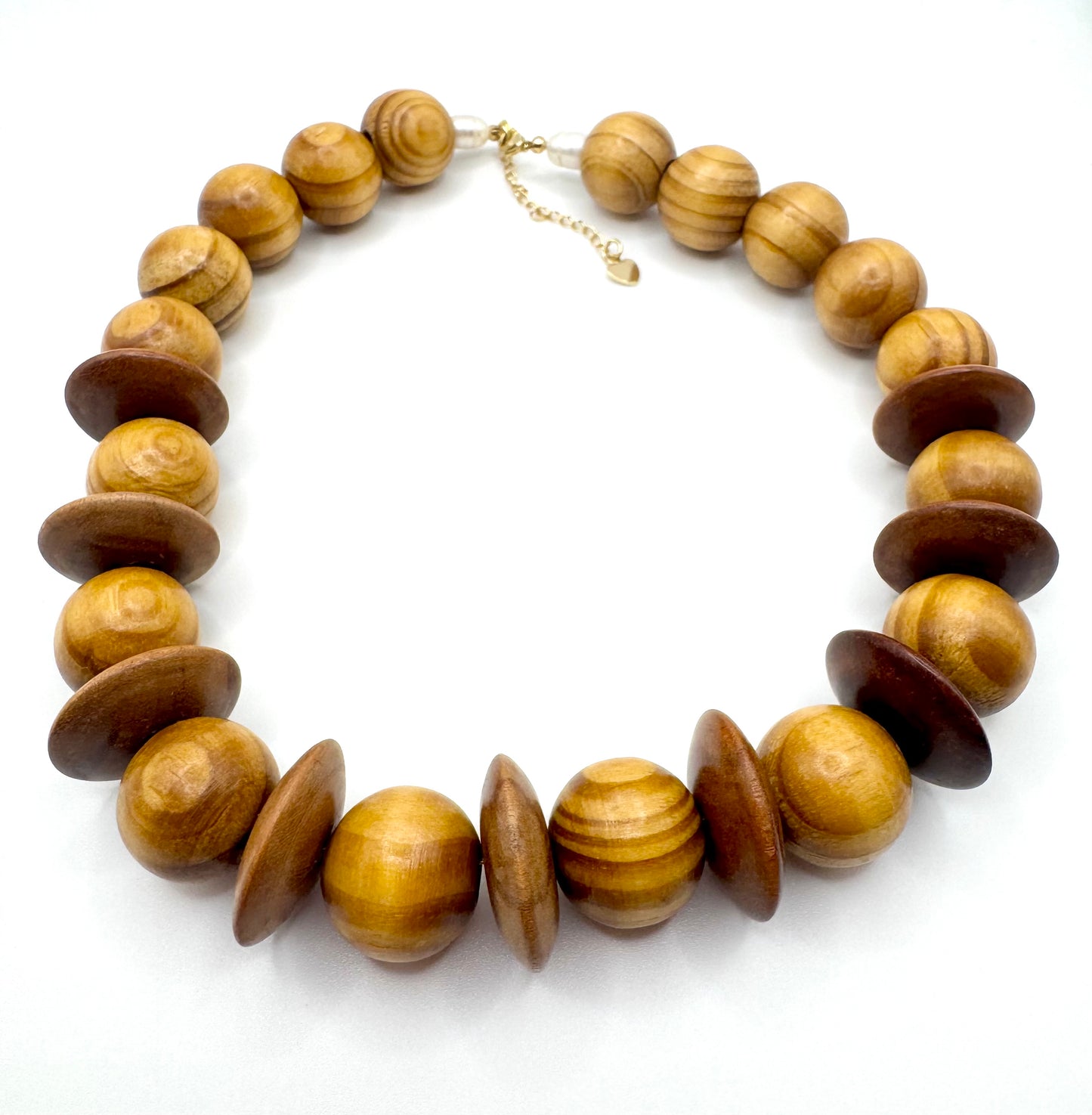 Boho Wood Beaded Necklace