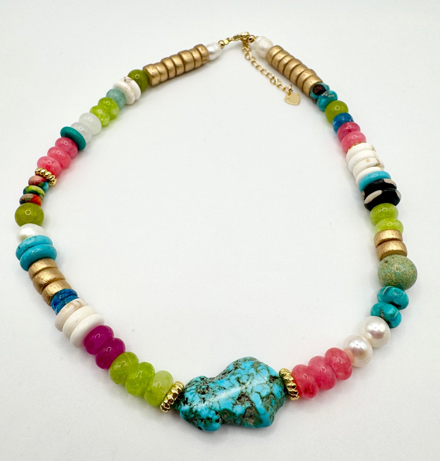 Multi-Gemstone Necklace + Turquoise Slab