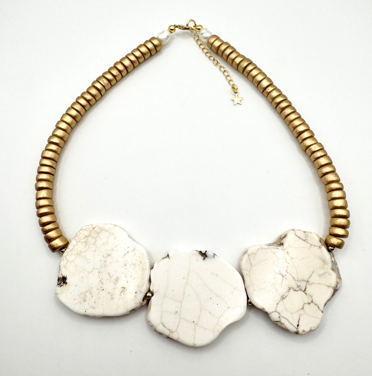 White Turquoise Slab Necklace